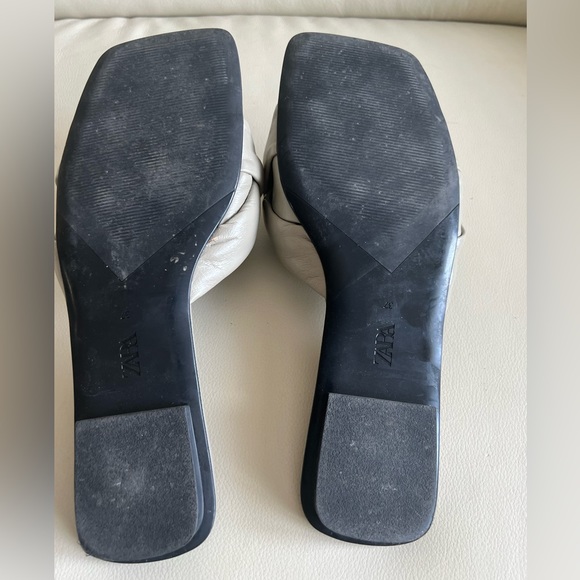 Zara Sage Leather Braided Slides size 37 - Picture 6 of 6